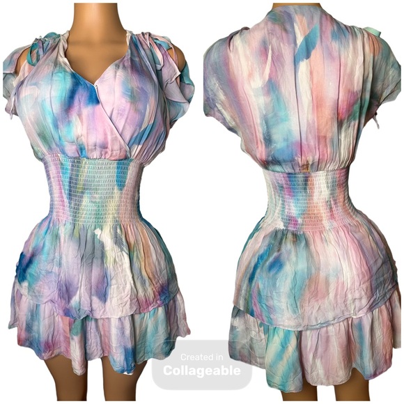 Parker Pastel Tie-Dye Mini Dress - Picture 1 of 10